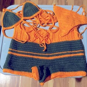 3 piece shorts, bikini, thong bathing suit.